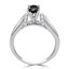 5/8 CTW Round Black Diamond Solitaire with Accents Engagement Ring in 14K White Gold (MDR170039)