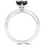 1 1/2 CT Round Black Diamond Solitaire Engagement Ring in 10K White Gold (MDR170042)