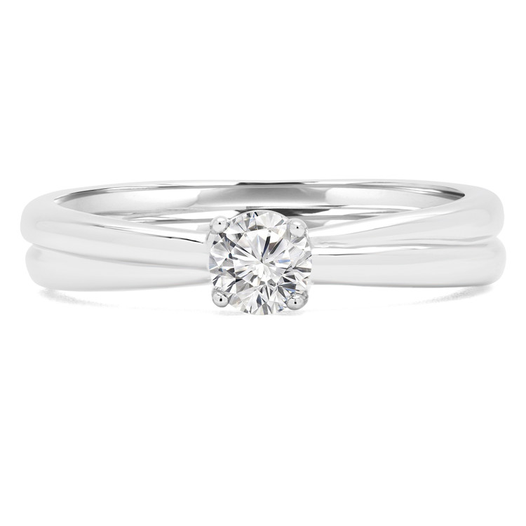 1/4 CT Round Diamond Promise Solitaire Engagement Ring in 14K White Gold (MDR170048)