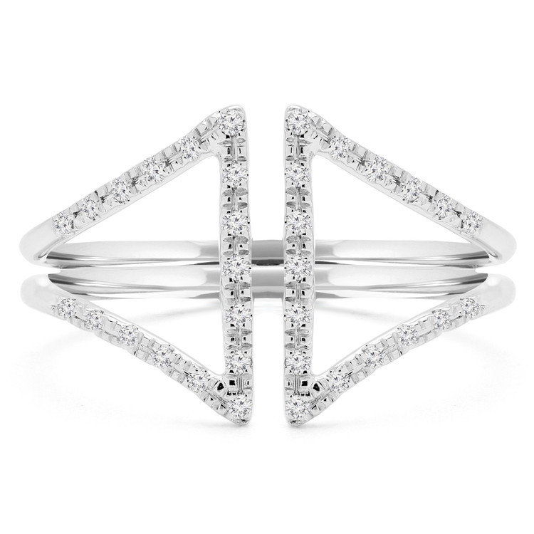 1/8 CTW Round Diamond Cocktail Ring in 14K White Gold (MDR170057)