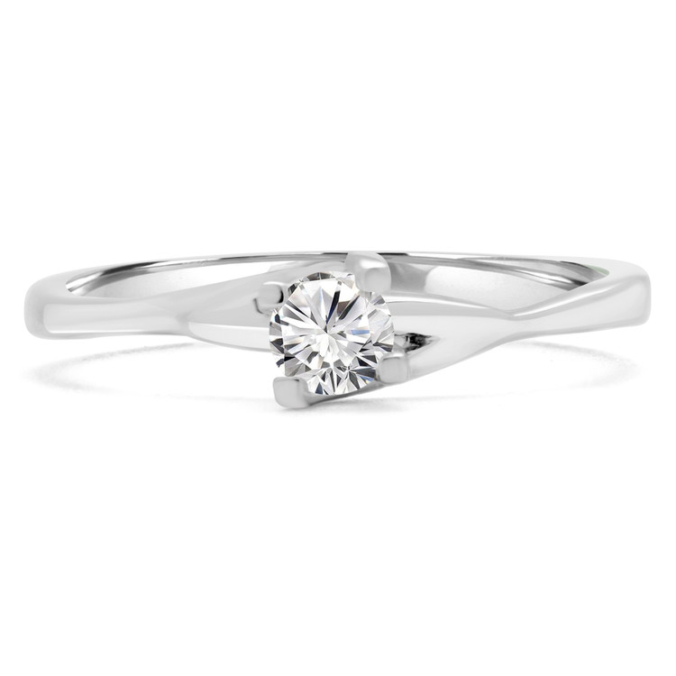 1/5 CT Round Diamond Promise Solitaire Engagement Ring in 14K White Gold (MDR170059)