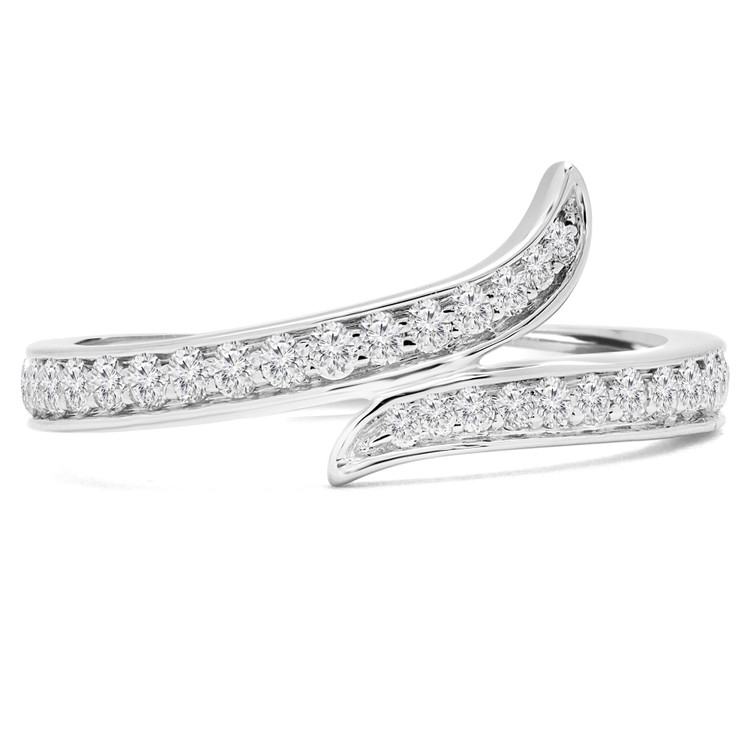 1/3 CTW Round Diamond Semi-Eternity Wedding Band Ring in 14K White Gold (MDR170060)
