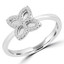 1/5 CTW Round Diamond Leaf Cocktail Ring in 14K White Gold (MDR170084)