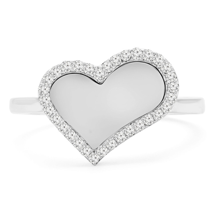 1/5 CTW Round Diamond Heart Cocktail Ring in 14K White Gold (MDR170086)