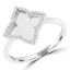 1/6 CTW Round Diamond Floral Cocktail Ring in 14K White Gold (MDR170087)