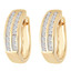 1/2 CTW Round Diamond Two-Row Channel Set Huggie Earrings in 14K Yellow Gold (MDR170093)