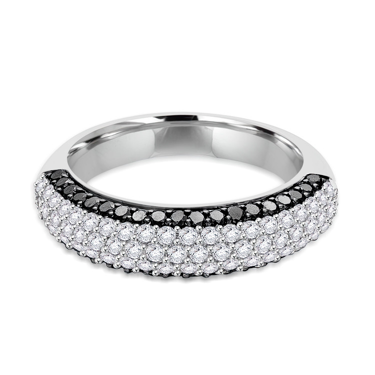 1 1/10 CTW Round Diamond Cocktail Ring in 14K White Gold (MDR170097)