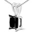 1 1/10 CT Princess Black Diamond Solitaire Pendant Necklace in 10K White Gold (MDR170101)