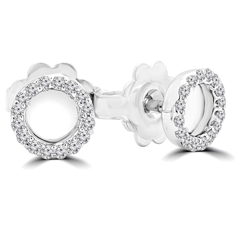 Diamond Circle Stud Earrings | Majesty Diamonds