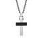 Men's Black and Steel Cross Pendant (MVA0040)