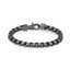 Men's Matte Black Round Box Link Steel Bracelet (MVA0064)
