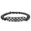 Men's Black Steel "X" Design Cuban Link Bracelet (MVA0082)