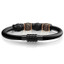 Men's Black Rubber Rose Gold Steel Bead Bracelet (MVA0089)