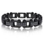 Men's Black Steel Ceramic Studs Bracelet (MVA0097)