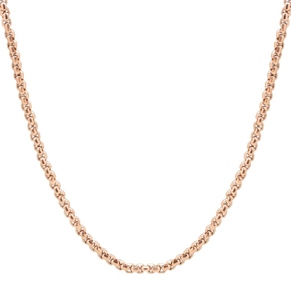 Men's Round Box Rose Gold Steel Necklace (MVA0103)