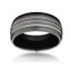 Men's Three Line Black & Steel Ring (MVA0131)