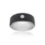 Men's Black Steel Stone Ring (MVA0139)