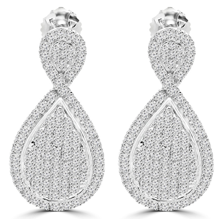 White Gold Diamond Drop Earrings | Majesty Diamonds