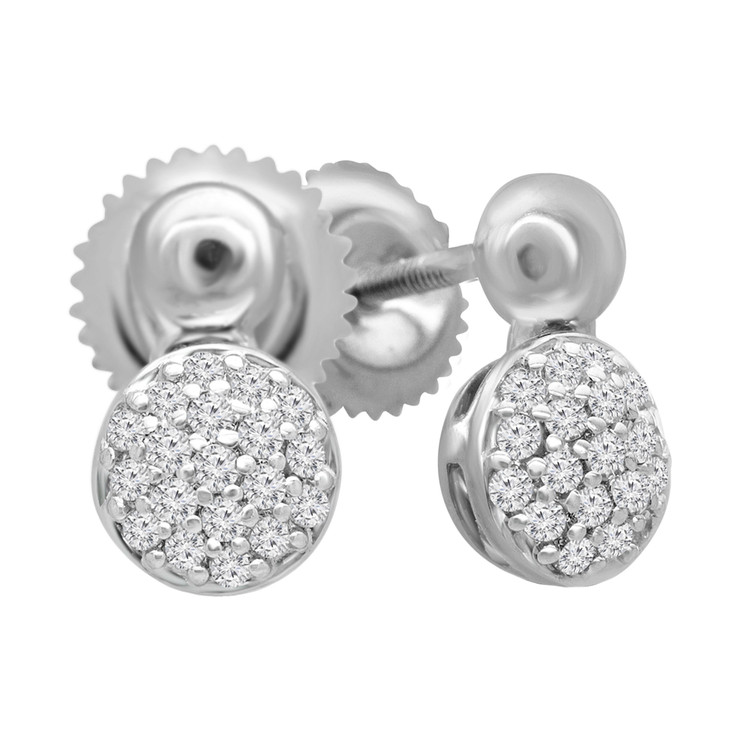 1/6 CTW Round Diamond Cluster Stud Earrings in 14K White Gold (MDR180004)