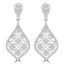 5/8 CTW Round Diamond Pear Halo Cushion Cluster Drop/Dangle Earrings in 14K White Gold (MDR180005)