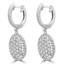 3/5 CTW Round Diamond Oval Halo Cluster Drop/Dangle Earrings in 14K White Gold (MDR180006)