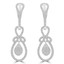 2/5 CTW Round Diamond Pear Cluster Halo Drop/Dangle Earrings in 14K White Gold (MDR180008)