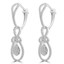 2/5 CTW Round Diamond Pear Cluster Halo Drop/Dangle Earrings in 14K White Gold (MDR180008)