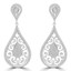 1/2 CTW Round Diamond Pear Halo Cluster Drop/Dangle Earrings in 14K White Gold (MDR180014)