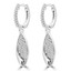 3/8 CTW Round Diamond Marquise Cluster Drop/Dangle Earrings in 14K White Gold (MDR180015)