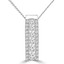 2/5 CTW Round Diamond Channel Set Bar Pendant Necklace in 14K White Gold (MDR180018)