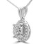 1/5 CTW Round Diamond Halo Cluster Pendant Necklace in 10K White Gold (MDR180020)