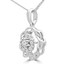 1/5 CTW Round Diamond Floral Motif Cluster Pendant Necklace in 14K White Gold (MDR180022)