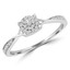 1/7 CTW Round Diamond Promise Cluster Engagement Ring in 10K White Gold (MDR180026)