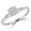 1/7 CTW Round Diamond Promise Cluster Engagement Ring in 10K White Gold (MDR180028)