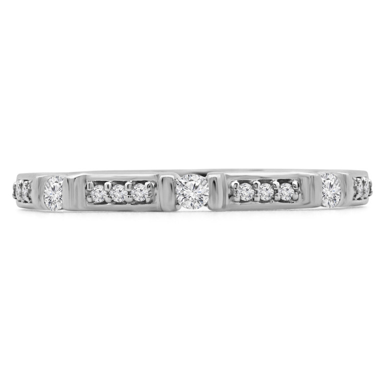 1/7 CTW Round Diamond Semi-Eternity Wedding Band Ring in 14K White Gold (MDR180035)