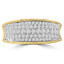 3/5 CTW Round Diamond Concave 5 Row Semi-Eternity Wedding Band Ring in 14K Yellow Gold (MDR190044)
