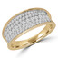 3/5 CTW Round Diamond Concave 5 Row Semi-Eternity Wedding Band Ring in 14K Yellow Gold (MDR190044)