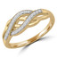 1/7 CTW Round Diamond Criss Cross Semi-Eternity Wedding Band Ring in 14K Yellow Gold (MDR190047)