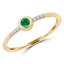 1/7 CTW Round Green Emerald Bezel Set Cocktail Engagement Ring in 14K Yellow Gold (MDR190049)