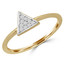1/10 CTW Round Diamond Triangle Cluster Cocktail Ring in 14K Yellow Gold (MDR190052)