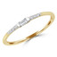 1/10 CTW Baguette Diamond Solitaire with Accents Wedding Band Ring in 14K Yellow Gold (MDR190053)