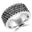 1 7/8 CTW Round Black Diamond Pave Four Row Cocktail Ring in 14K White Gold (MDR190055)