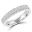 1/2 CTW Round Diamond Semi-Eternity Wedding Band Ring in 14K White Gold (MDR190061)