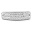 1/2 CTW Round Diamond Three-row Semi-Eternity Wedding Band Ring in 14K White Gold (MDR190065)