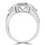 1 1/2 CTW Round Diamond Three-Row Emerald Cluster Radiant Halo Engagement Ring in 14K White Gold (MDR190067)