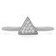 1/10 CTW Round Diamond Triangle Cluster Cocktail Ring in 14K White Gold (MDR190069)