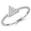 1/10 CTW Round Diamond Triangle Cluster Cocktail Ring in 14K White Gold (MDR190069)