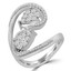 2/3 CTW Round Diamond Swirl Pear Cluster Cocktail Ring in 14K White Gold (MDR190070)