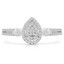 1/4 CTW Round Diamond Double Row Promise Pear Cluster Halo Engagement Ring in 14K White Gold (MDR190071)