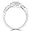 1/2 CTW Round Diamond Round Cluster Halo Engagement Ring in 14K White Gold (MDR190072)